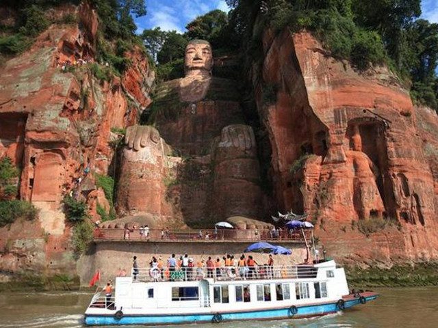 Boat Ride View of Leshan Grand Buddha